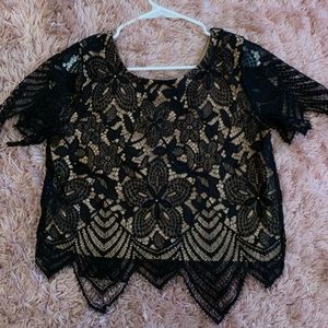 Lace crop shirt